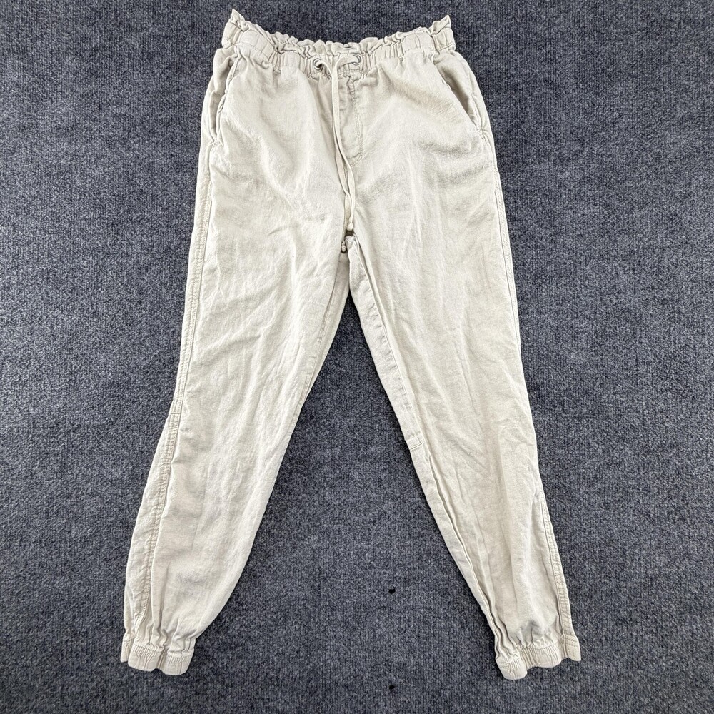Social Standard By Sanctuary Jogger Pants Womens XS Beige Linen Blend Pull On